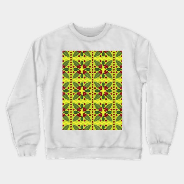 Holly Berry Pattern Crewneck Sweatshirt by zarya_kiqo